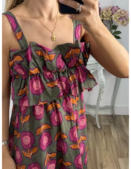 Vestido Niza verde flores
