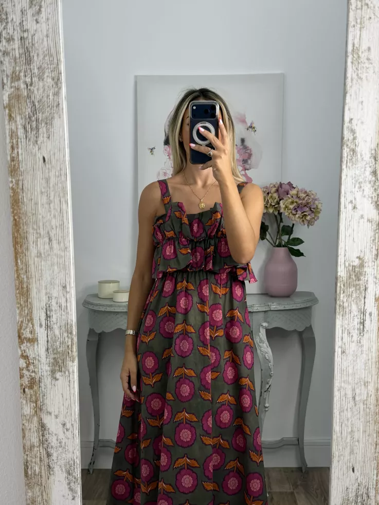 Vestido Niza verde flores