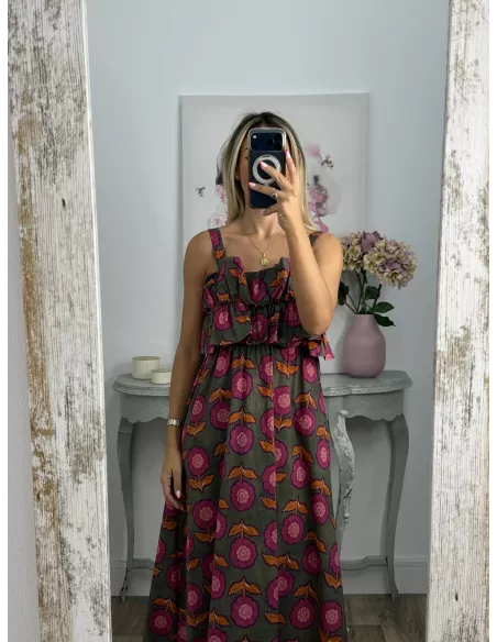 Vestido Niza verde flores