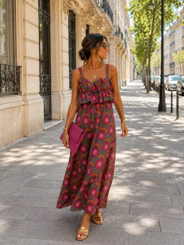 Vestido Niza verde flores