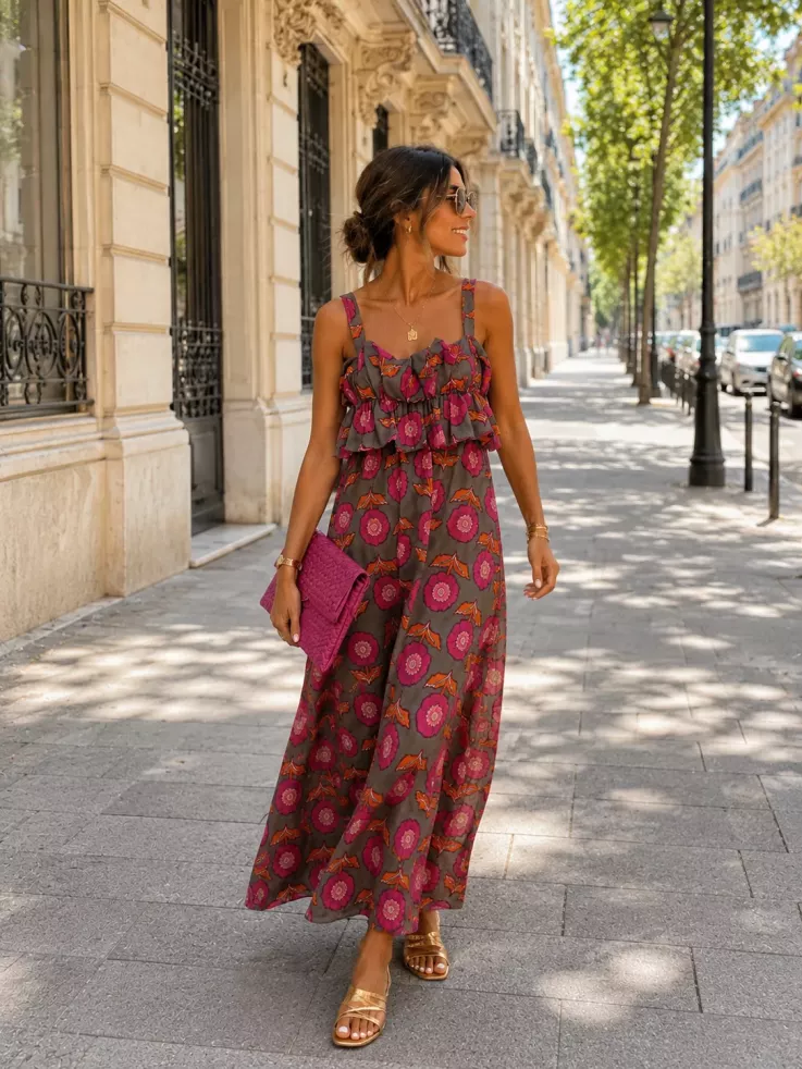 Vestido Niza verde flores