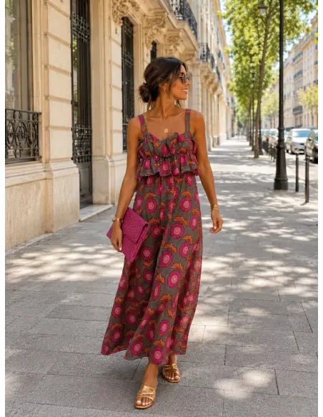 Vestido Niza verde flores