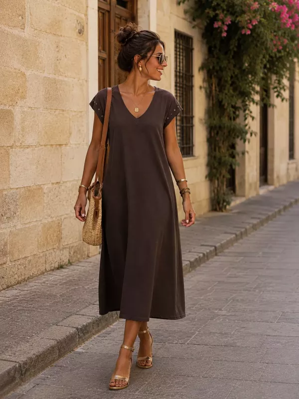 Vestido Daniela estrella choco
