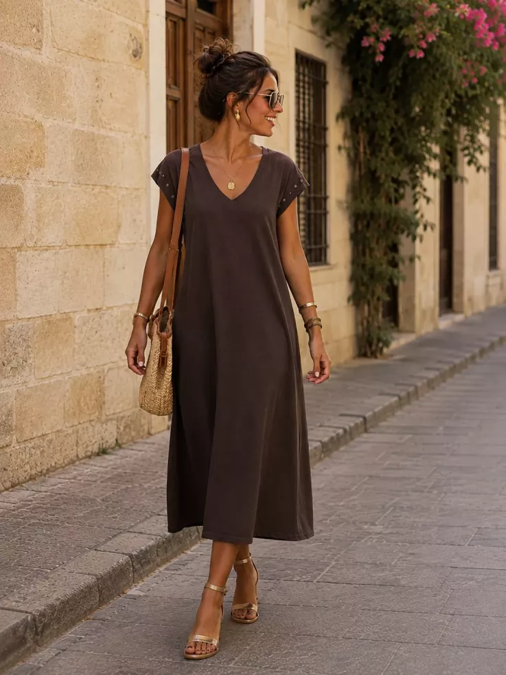 Vestido Daniela estrella choco