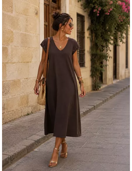 Vestido Daniela estrella choco