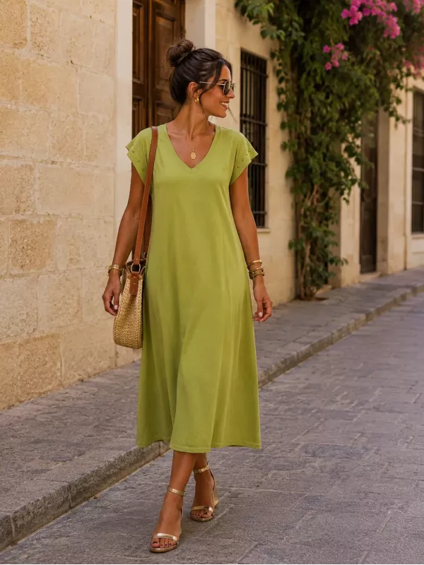 Vestido Daniela estrella verde