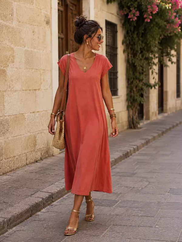 Vestido Daniela estrella coral
