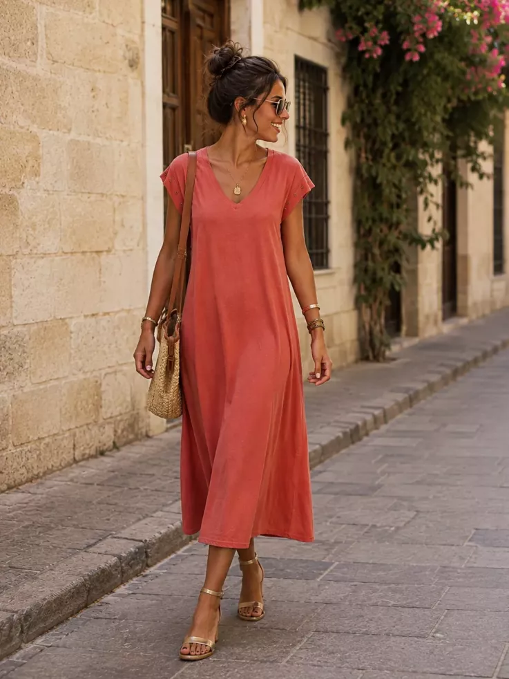 Vestido Daniela estrella coral