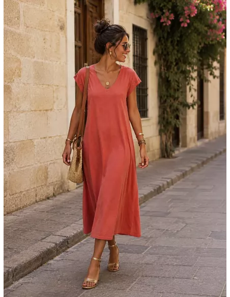 Vestido Daniela estrella coral