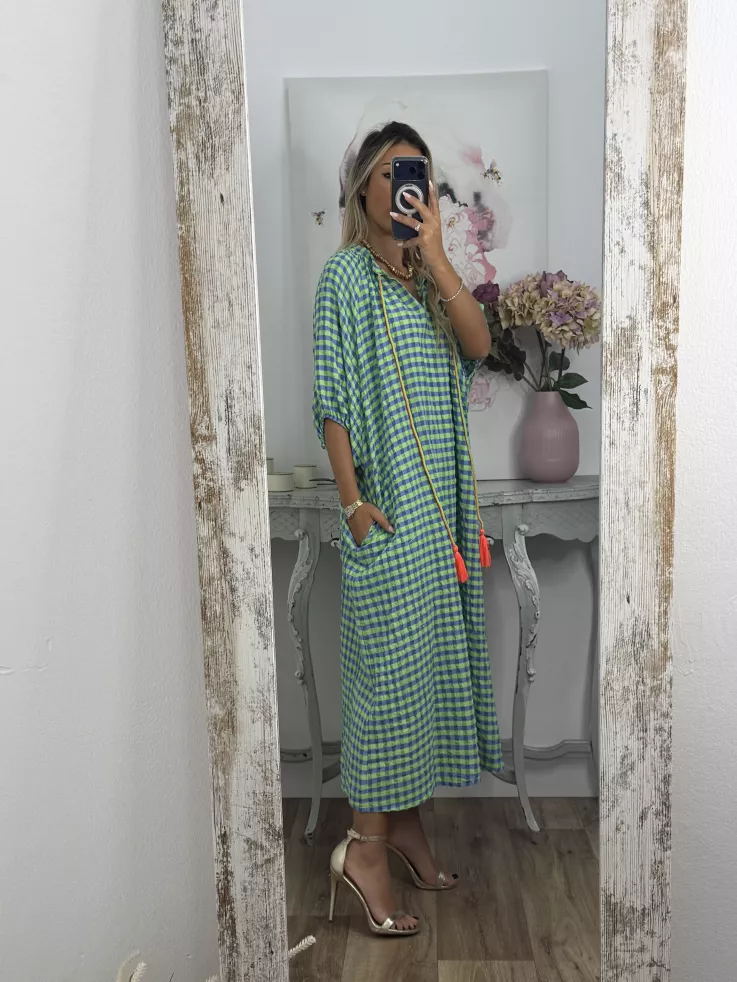 Vestido Filipinas cuadros azules
