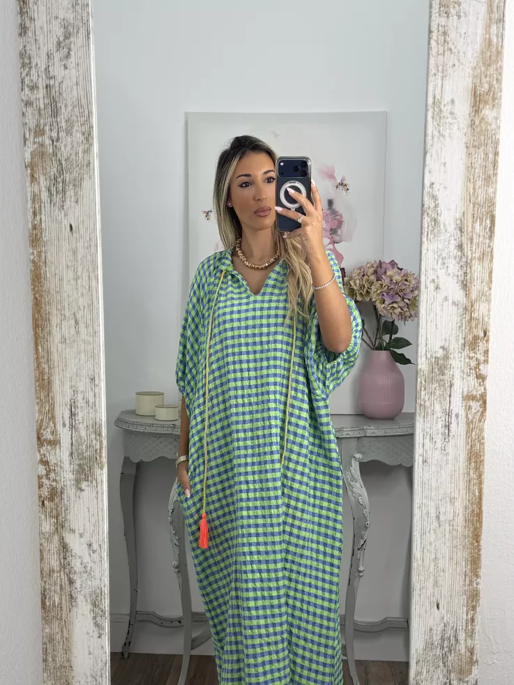 Vestido Filipinas cuadros azules