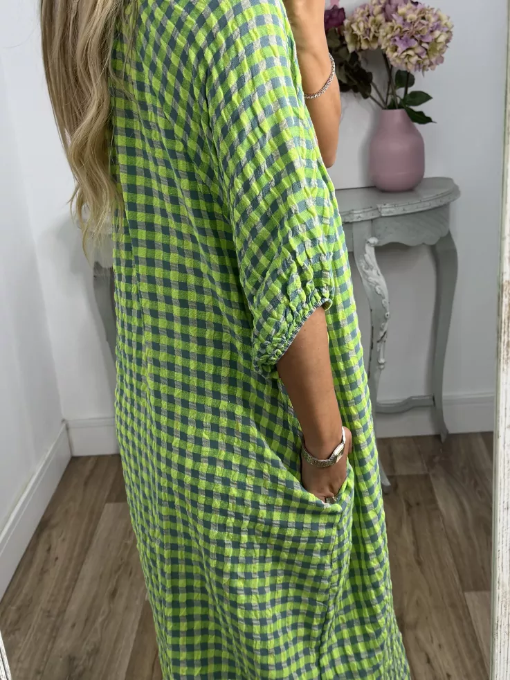Vestido Filipinas cuadros verde