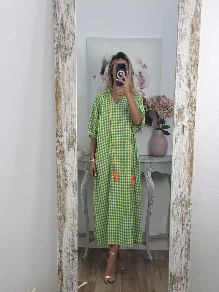 Vestido Filipinas cuadros verde