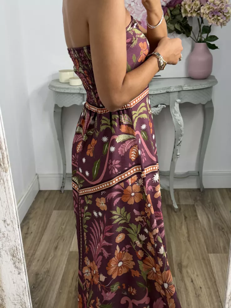 Vestido Cartagena estampado berenjena