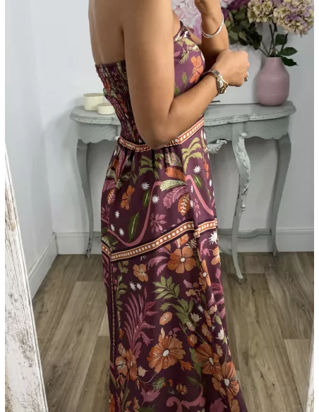 Vestido Cartagena estampado berenjena
