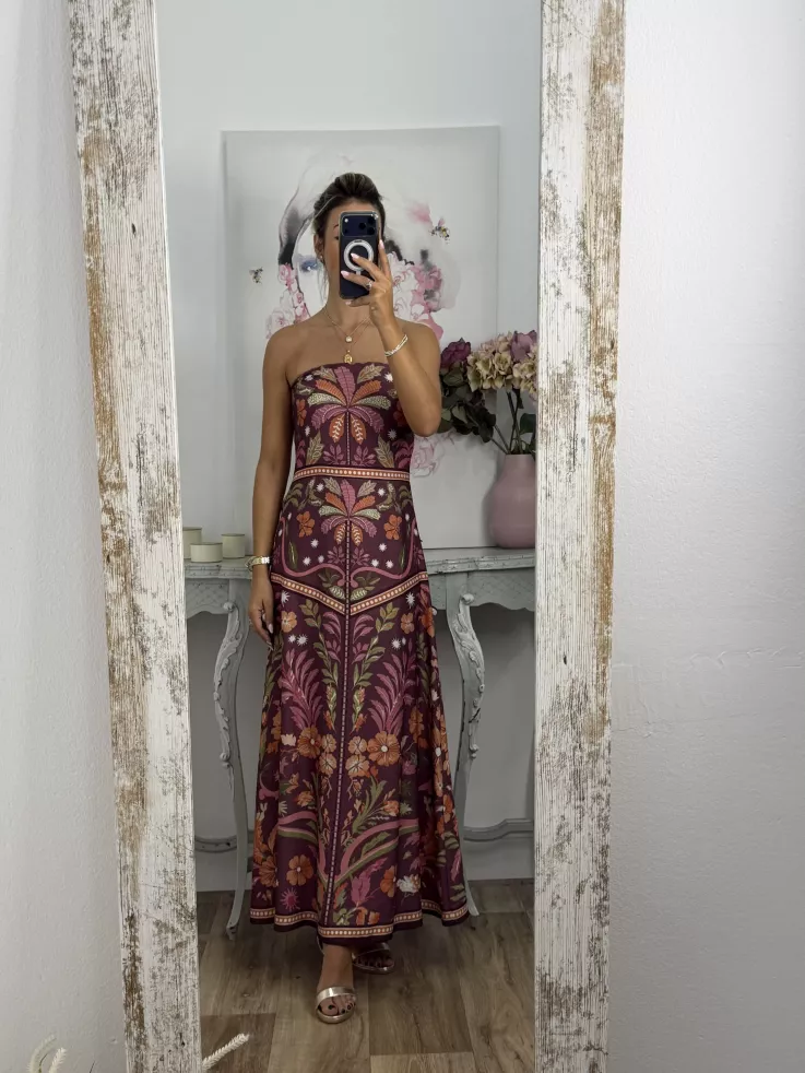 Vestido Cartagena estampado berenjena