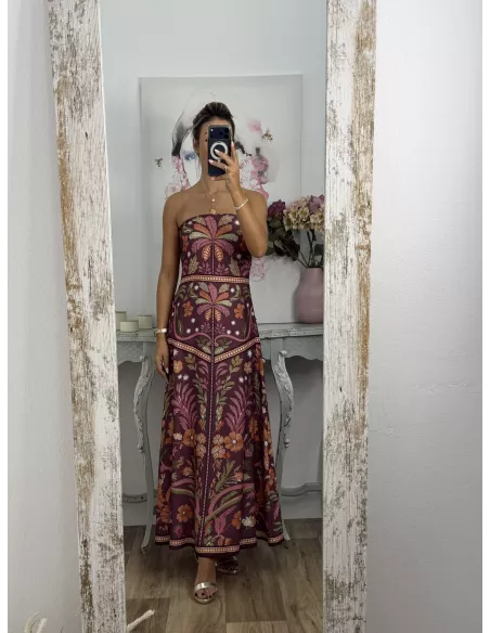 Vestido Cartagena estampado berenjena