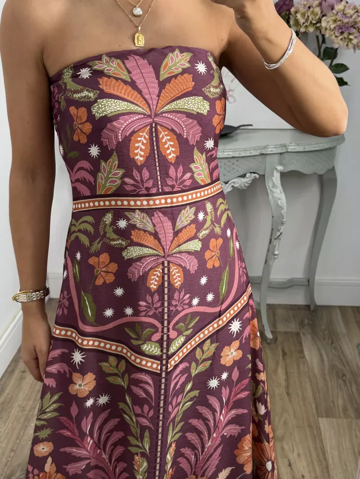 Vestido Cartagena estampado berenjena