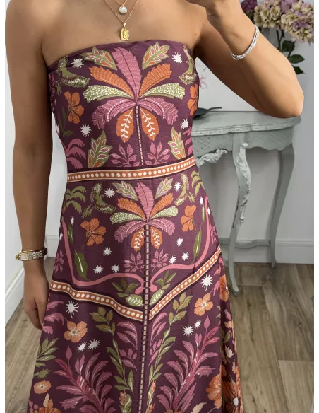 Vestido Cartagena estampado berenjena