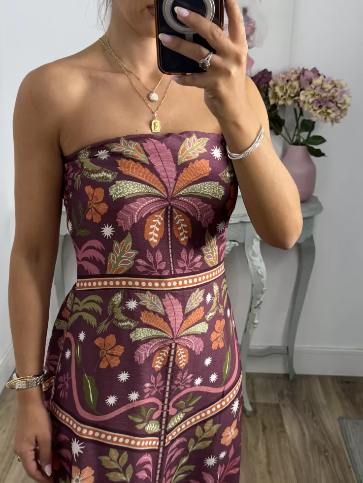 Vestido Cartagena estampado berenjena