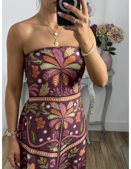 Vestido Cartagena estampado berenjena