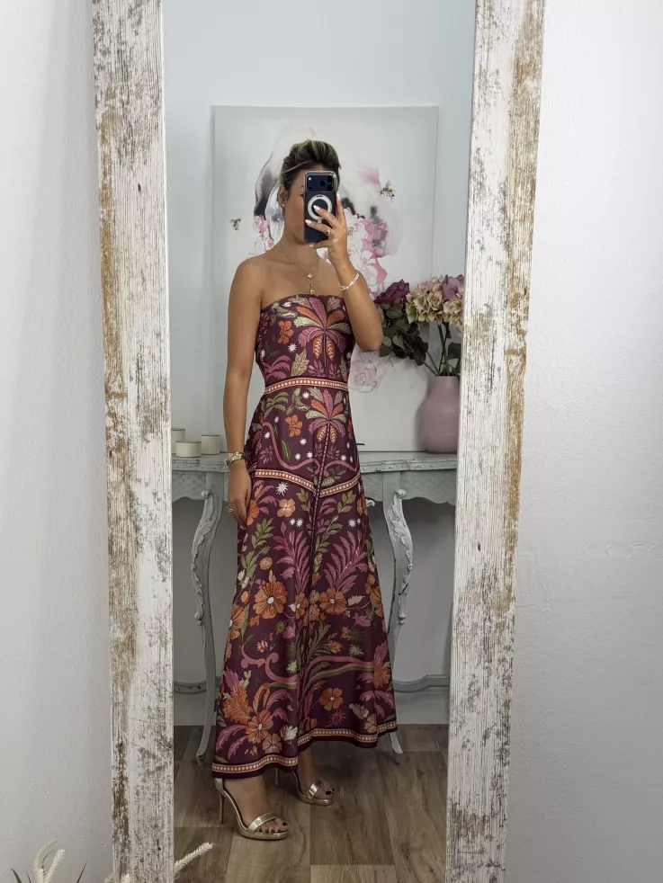Vestido Cartagena estampado berenjena