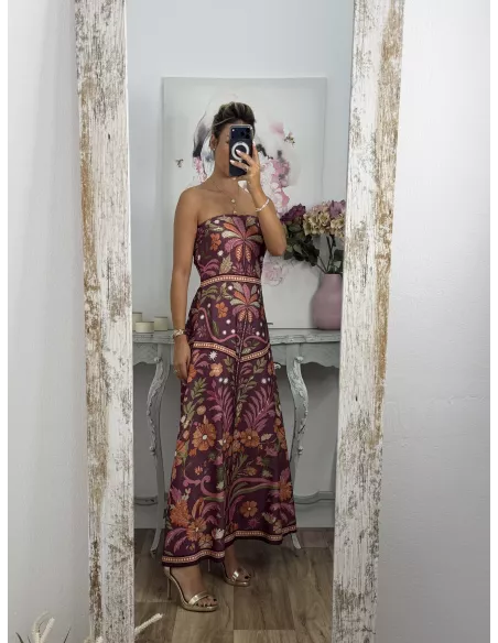 Vestido Cartagena estampado berenjena