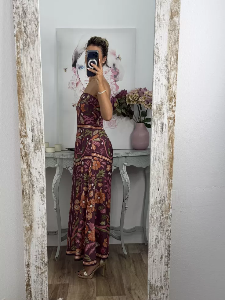 Vestido Cartagena estampado berenjena