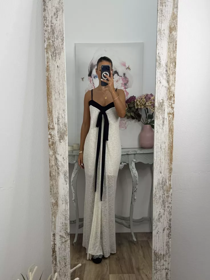 Vestido Vidal beige y negro