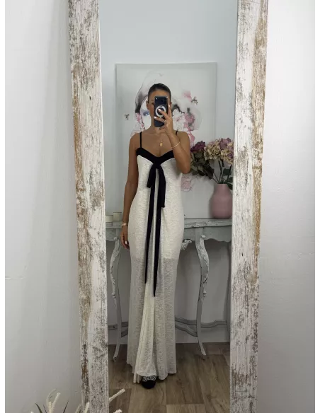 Vestido Vidal beige y negro