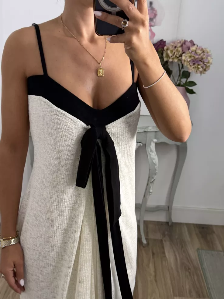 Vestido Vidal beige y negro