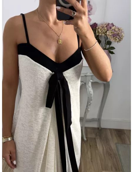 Vestido Vidal beige y negro