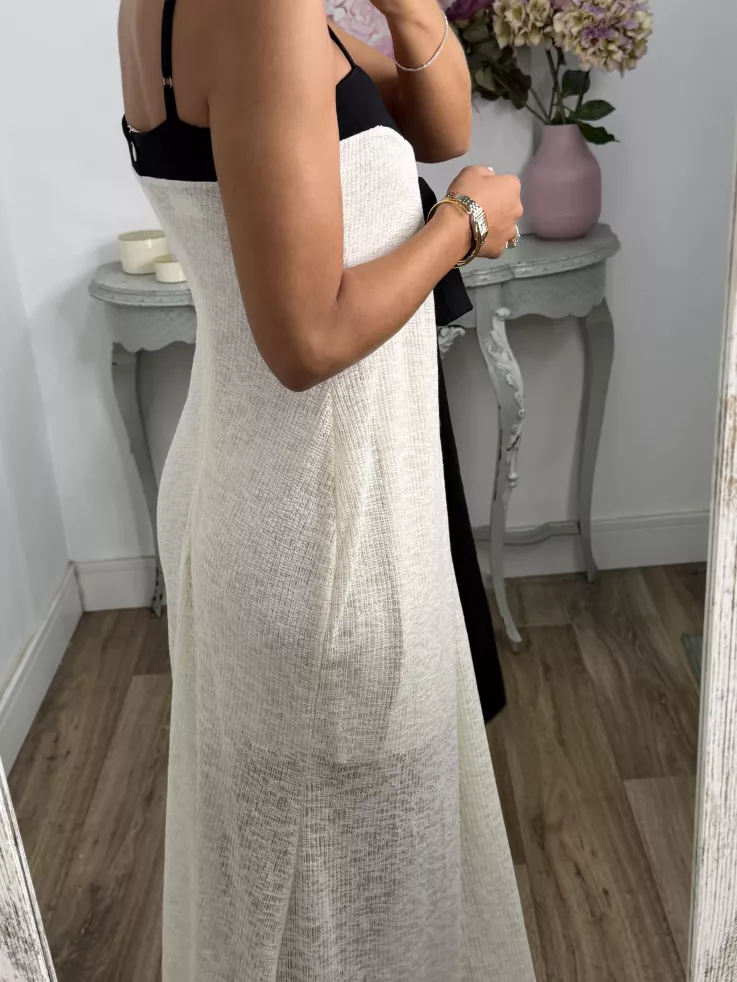 Vestido Vidal beige y negro