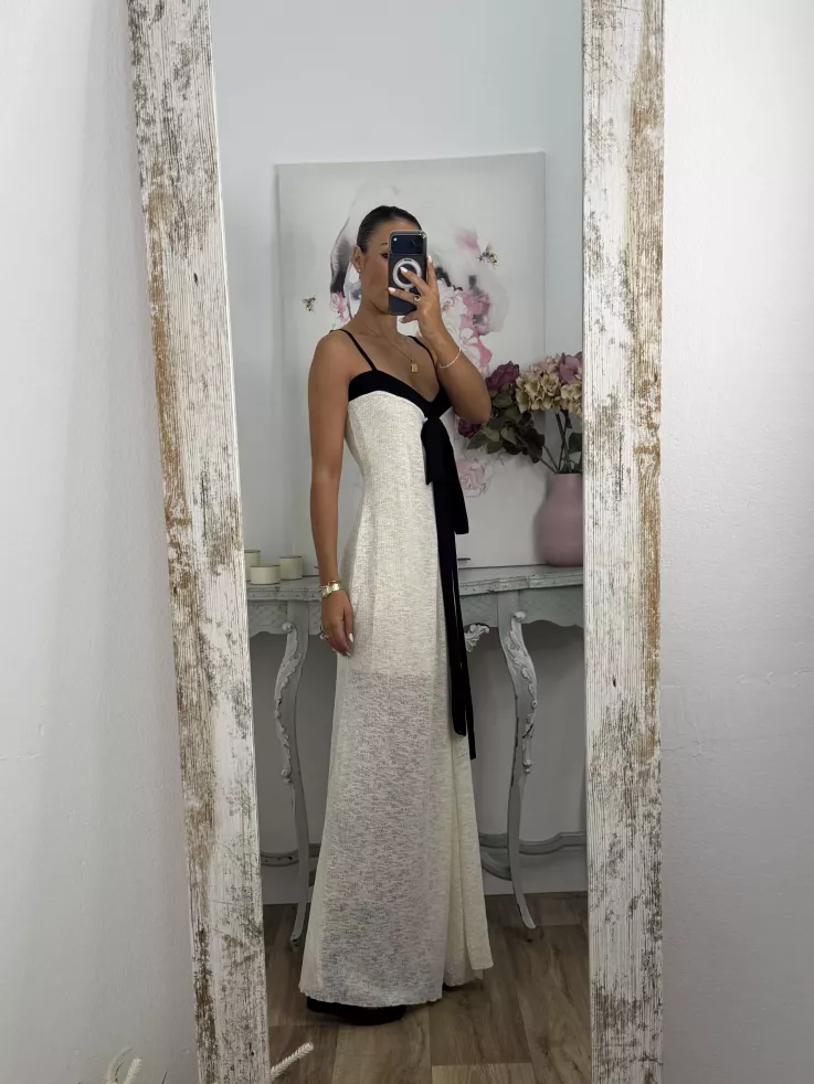 Vestido Vidal beige y negro