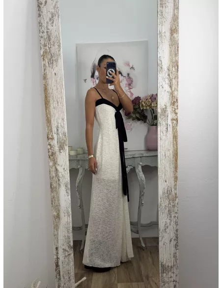 Vestido Vidal beige y negro