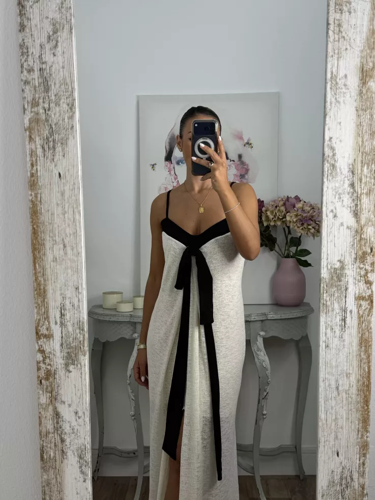 Vestido Vidal beige y negro