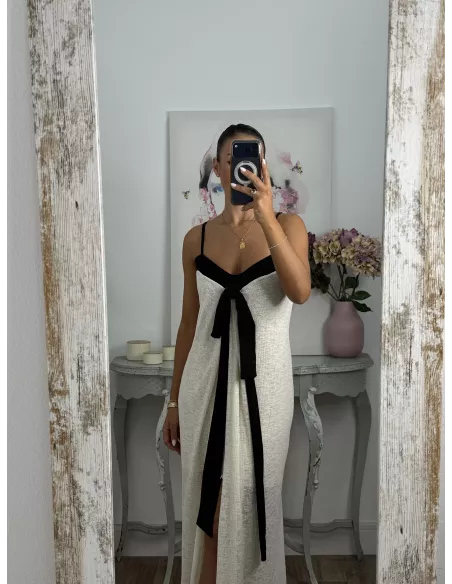 Vestido Vidal beige y negro