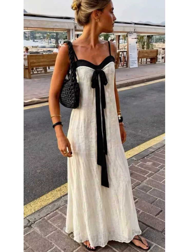 Vestido Vidal beige y negro