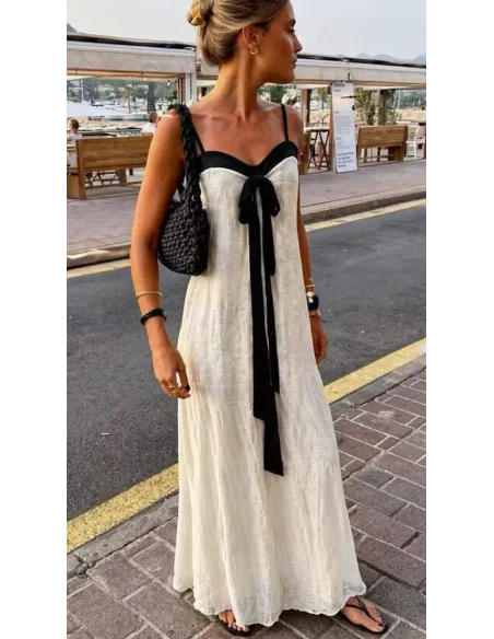Vestido Vidal beige y negro