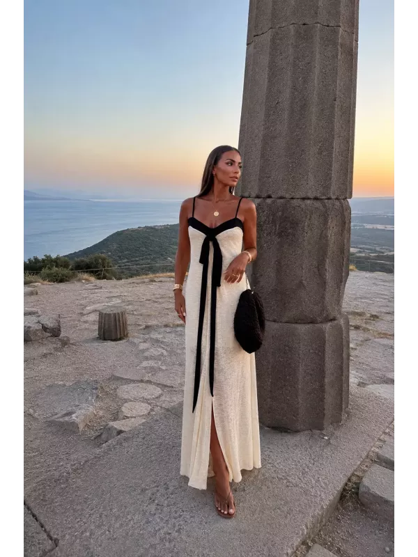 Vestido Vidal beige y negro