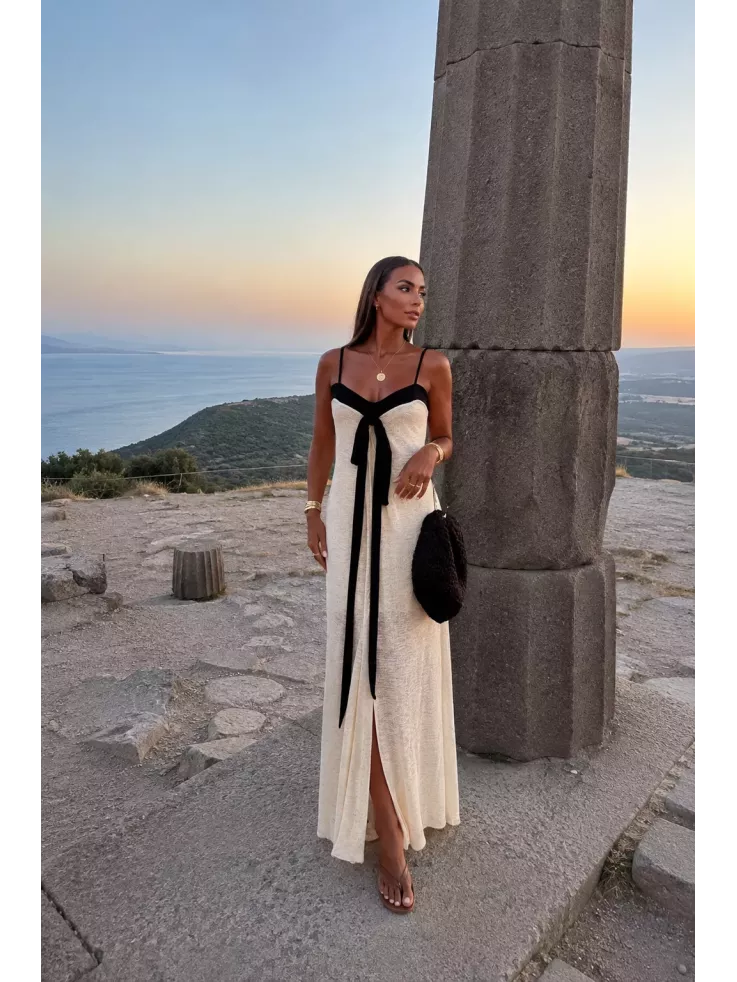 Vestido Vidal beige y negro