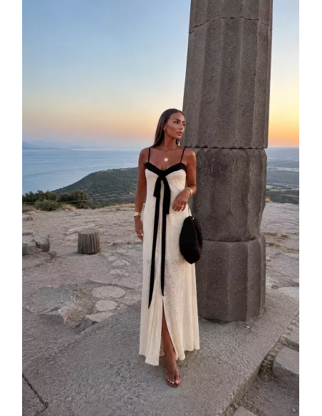 Vestido Vidal beige y negro