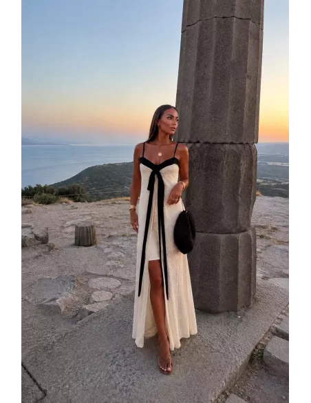 Vestido Vidal beige y negro