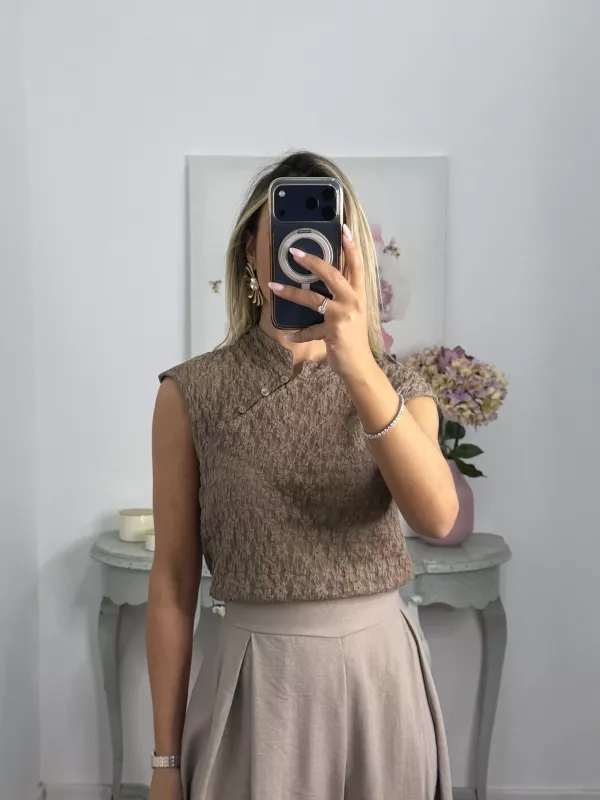 Blusa Kioto taupe