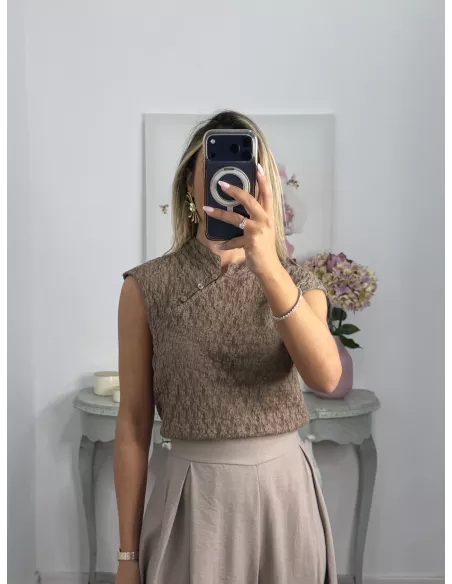 Blusa Kioto taupe