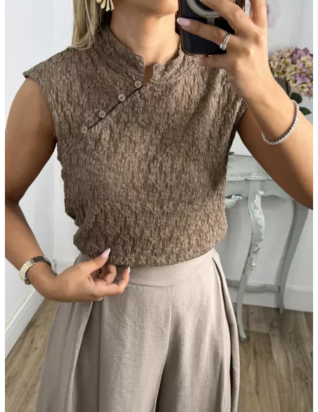 Blusa Kioto taupe