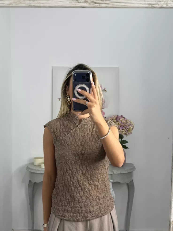 Blusa Kioto taupe