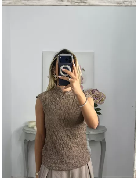 Blusa Kioto taupe