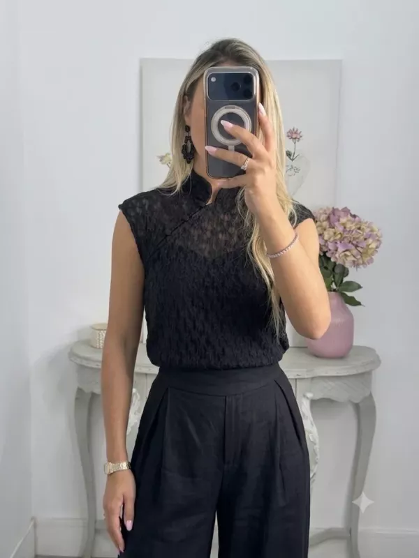 Blusa Kioto negra