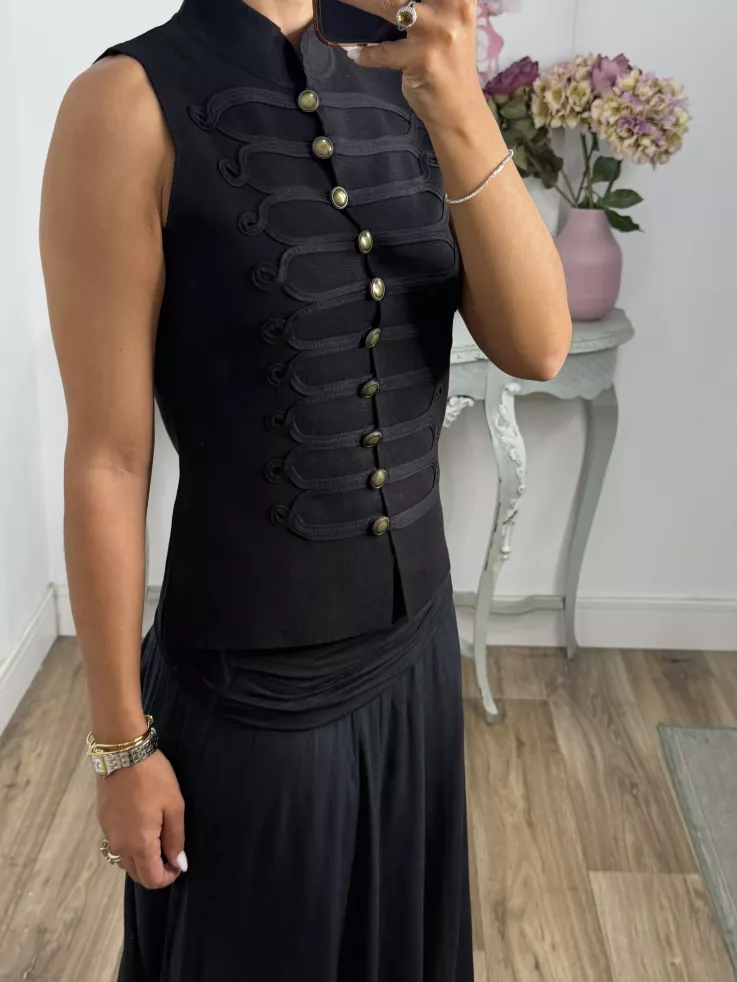 Chaleco corte militar punto negro